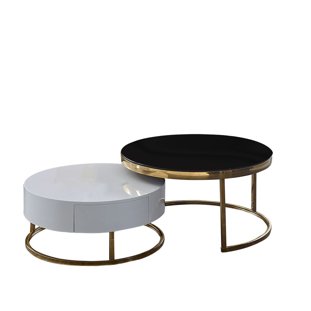 Jupiter Glass Top Coffee Table – Black & White Gold | Shop Today. Get ...