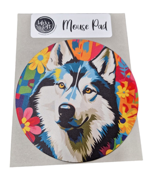 Funky 20cm Round Mouse Pad - Siberian Husky