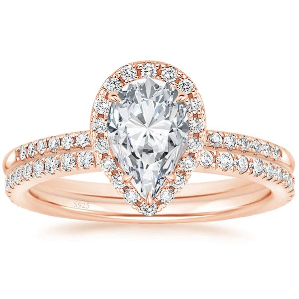Rings Wedding Somen Teardrop Bridal C