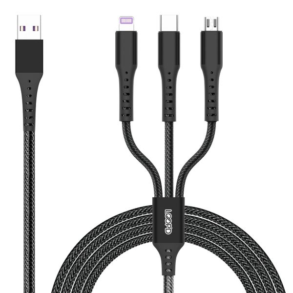 LOOPD 3 In 1 Multi Cable 1.2M - Black