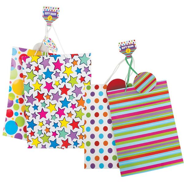Bulk Pack x 4 Jumbo Value Gift Bag Pack Of 2 - 31.8cmx42cm