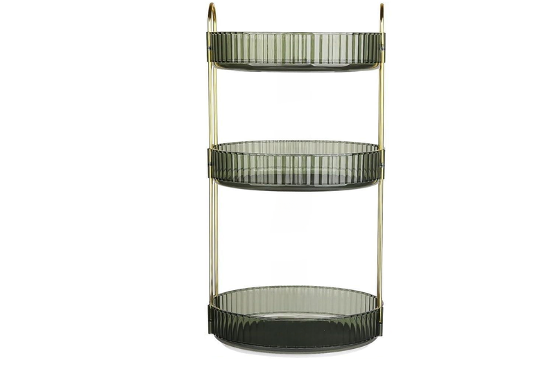 3 Level 360 Rotating Acrylic Storage Shelf - Green