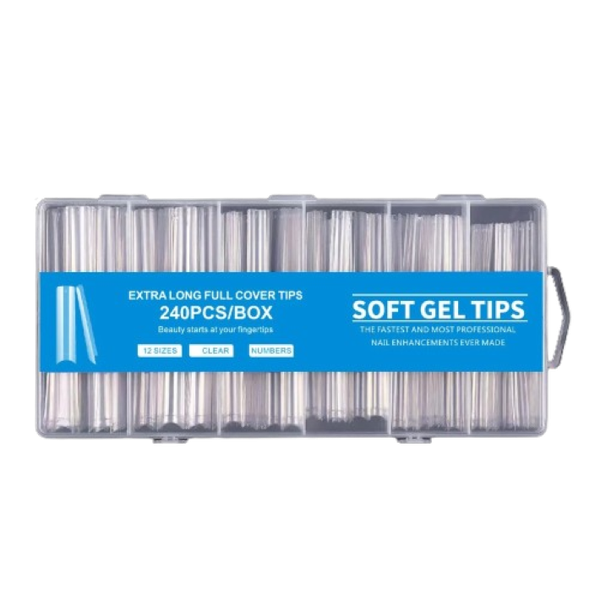 240 Pieces/Box Soft Gel Tips Long Coffins