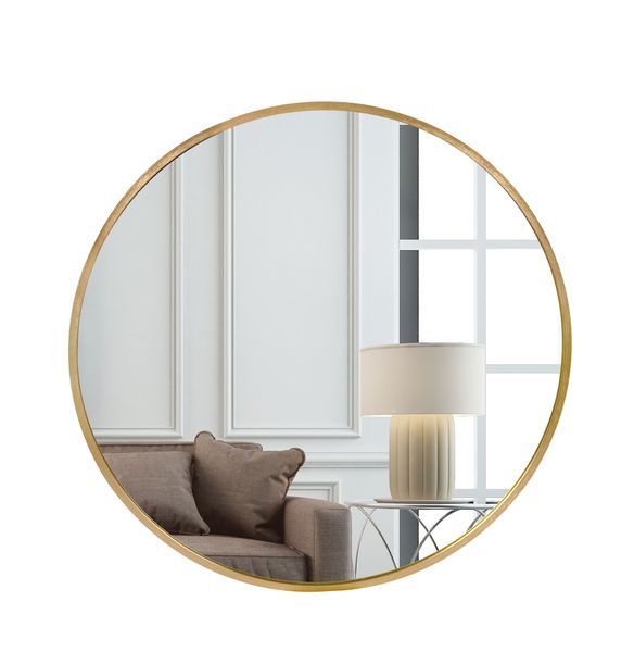 AM50 Modern Round Bathroom Wall Mirror with Sleek Contemporary Frame