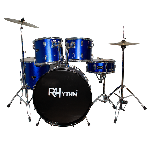 Rhythm Blue 5PC Drum Set With Cymbals And Throne [JW22165PVC-16]