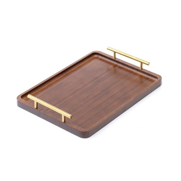 Blue Angel Rectangular Bamboo Serving Tray With Handles
