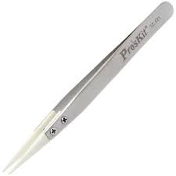 PRK TZ-121 130mm Ceramic Tweezer - Non-Magnetic, Chemical &amp; Heat Resistant
