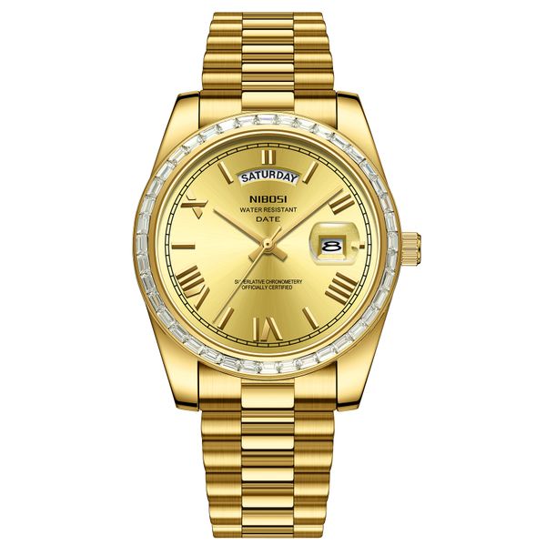 Golden Perfect Classic Men's Watch-Ideal for Business or Casual Wear