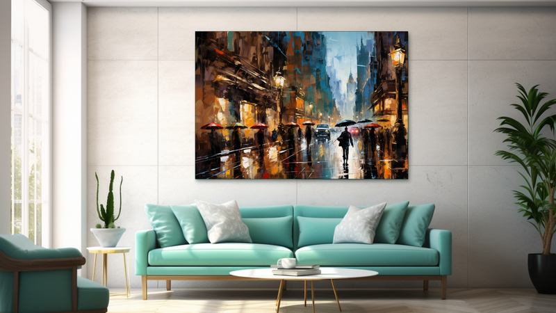 Canvas Wall Art - City Rain Shower - JT-0027
