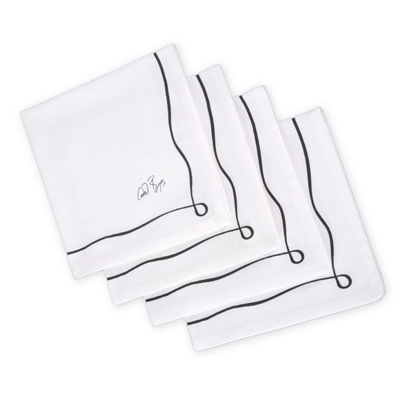 Carrol Boyes Napkin Set of 4-Well Framed- White