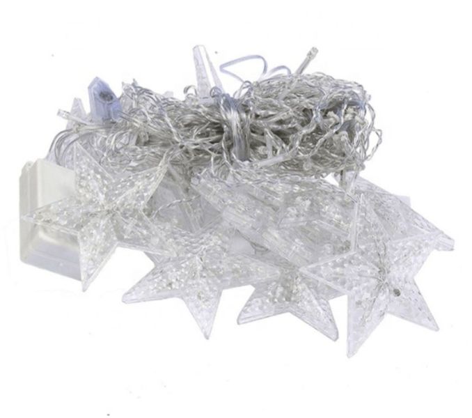 LED Christmas Curtain String Lights: Multi Color Stars