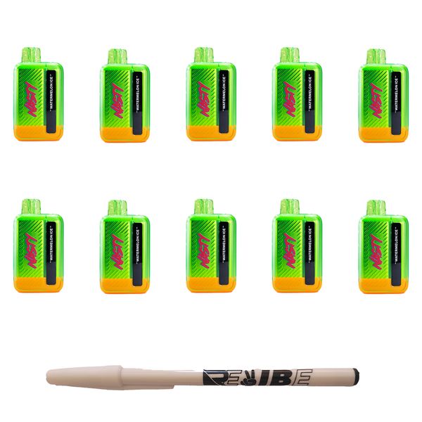 Nasty 9000 Puff Rechargeable Disposable Vape 5% Watermelon Ice 10 Pack