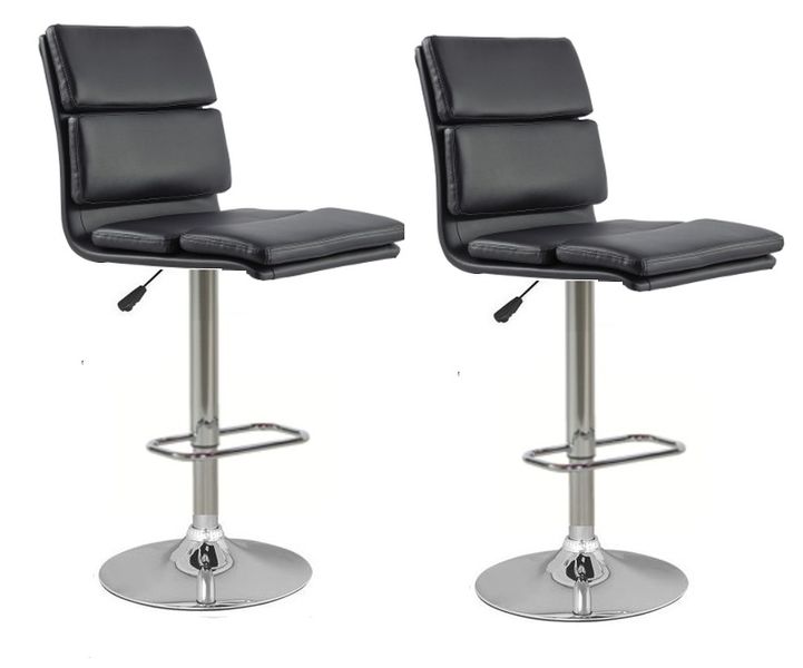 Bar Stools / Kitchen Counter Chairs - Two Pack– Black Colour