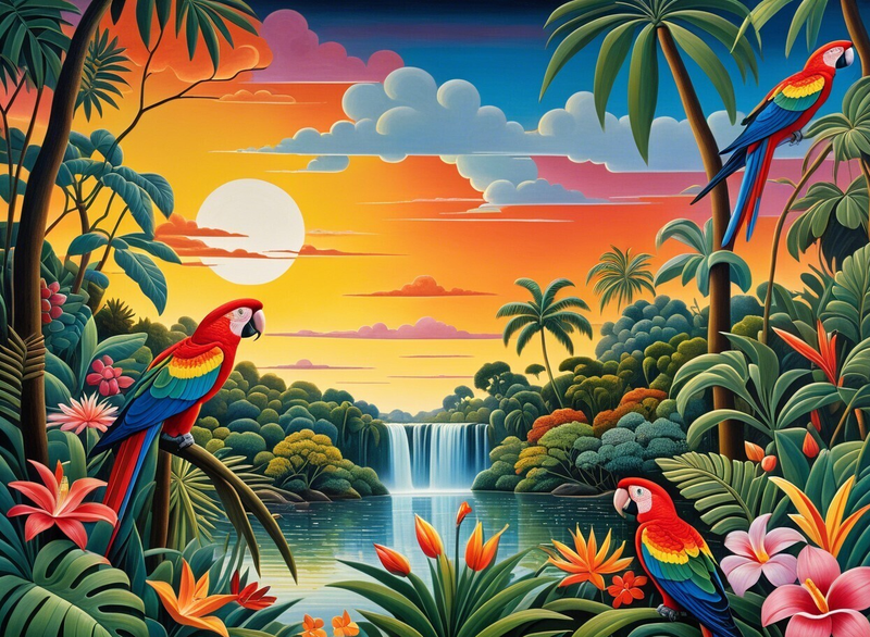 Modern Canvas Wall Art Home Decor - Tropical Sunset