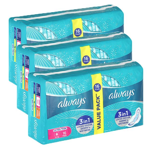 Always Ultra Long Pads - 3 x 16's