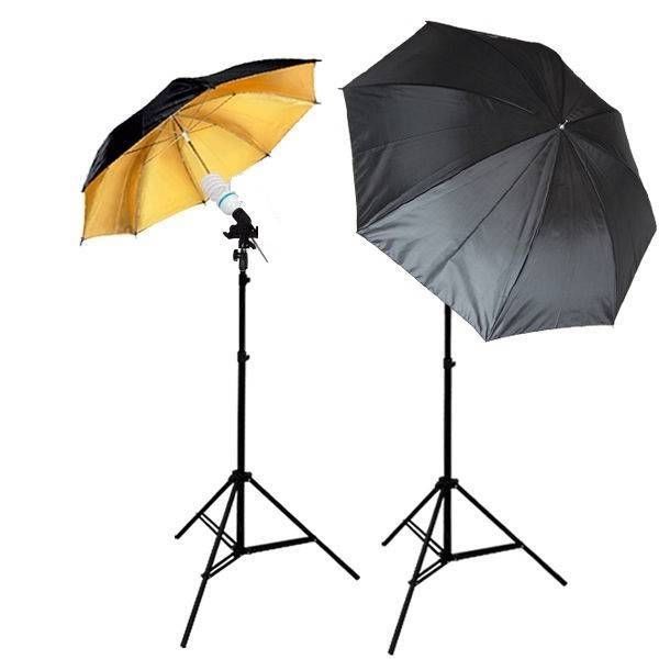 Floxi 300w Studio Light Umbrella Kit Gold
