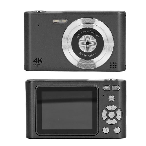 Smart Pocket Camera, 48MP, 2.5K, Dual Camera, 16X Zoom, AF, For Home, Black