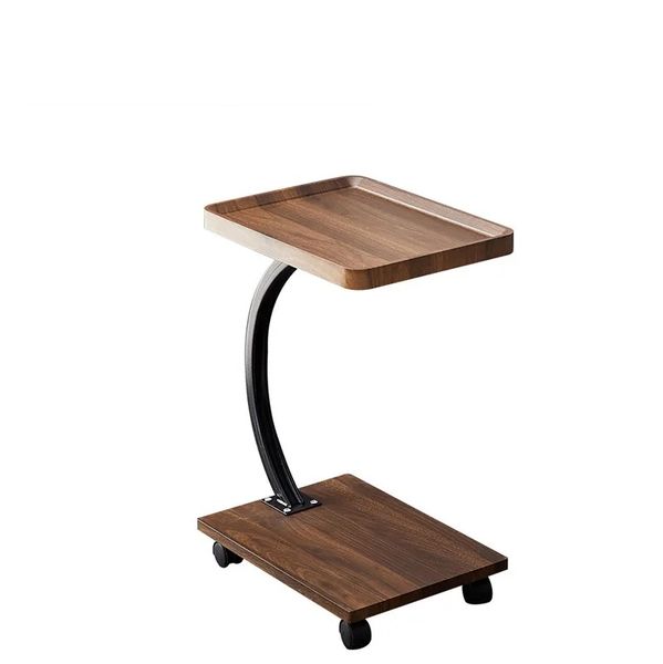 2Tier Couch Bed Sofa Bedroom Breakfast Tea Coffee Metal Wood Side Table
