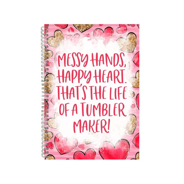 Messy Hands Happy Heart 2 Notebook Funny Gift Idea A4 Notepad Pad 87