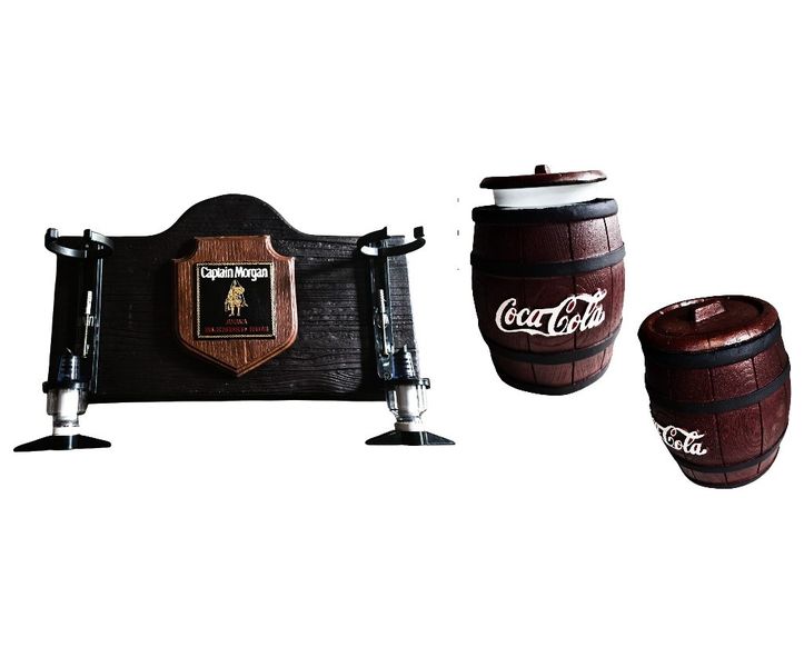 Captain Morgan 2 Optic Liquor Dispenser &amp; Coca-Cola Ice Bucket