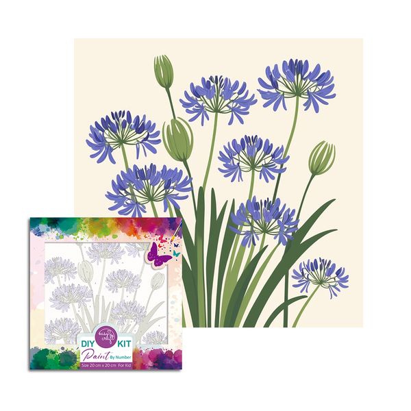 Easy Craft Paint by Number DIY Kit, 20x20cm- Flowers