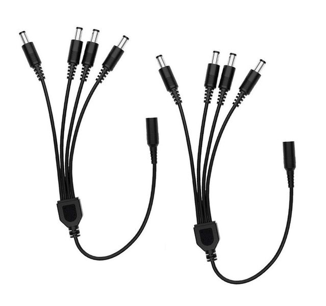 DC Splitter Power Cable - 4 in 1 - 5.5mm x 2.1mm - 2 Pieces