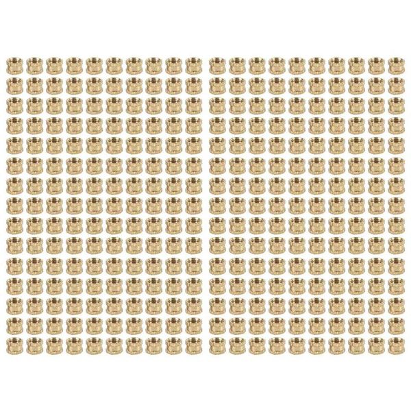 M3 x 3mm Female Thread Brass Knurled Threaded Insert Embedment Nuts 100PCS
