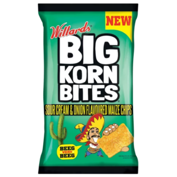 Big Korn Bites Sour Cream &amp; Onion 120g - 18 Pack