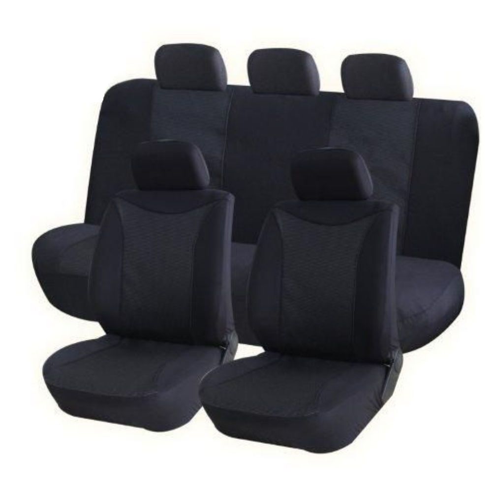 Auto Gear 11 Piece Car Seat Cover Set Birds Eye Black & Black