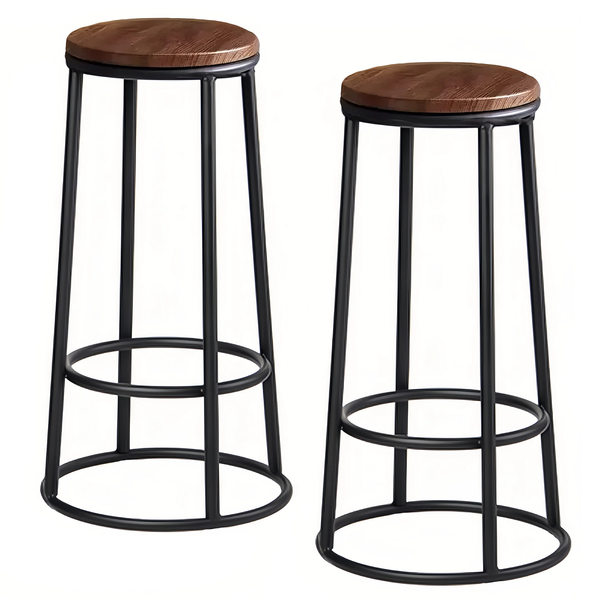 2 PK Solid Wood Bar Chair Household High Stool Coffee Drink Stools