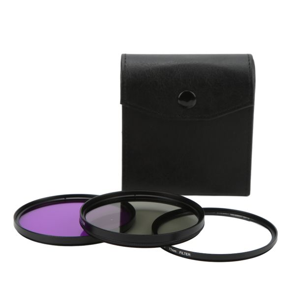 3 Pieces 77mm UV/CPL/FLD Multi-Coated Filter Set