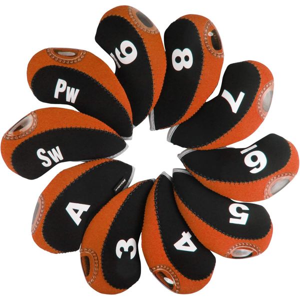 Rubber Golf Club Headcover Set With Large Number - 10 Piece