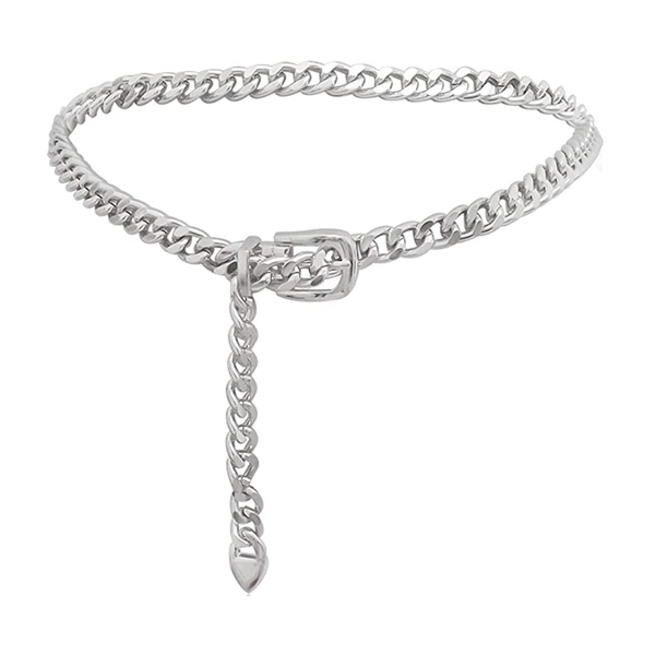 Women Waist Chain Belt Chain Chunky Belt Chain Silver Chain Belt