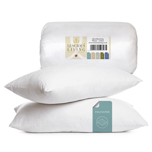 Luscious Living - Pillows King Size - Sleep Solutions Microfibre - 2 Pack