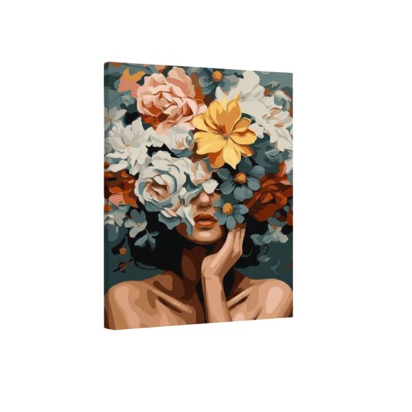 Framed Mounted Canvas. Flower Portrait image