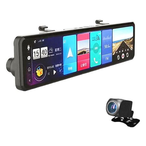 Universal Rearview Mirror Camera 10.99" DVR Dash Cam Media Recorder