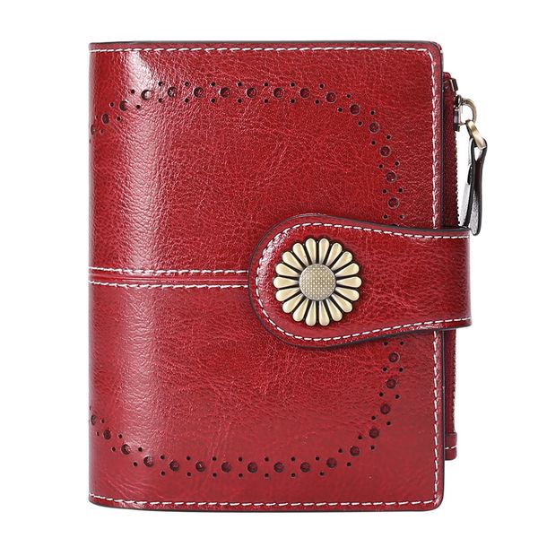 Wallet Bifold Leather Pocket Wallet Blocking Card Holder Zipper Coin Purse
