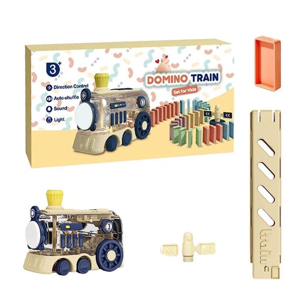 Train Set with Lighting Sound Effects 83pcs Automatic Dominoes