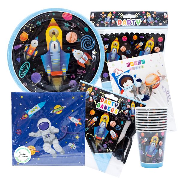 Space/Astronaut Party Box with Cake Topper - 10 Invites