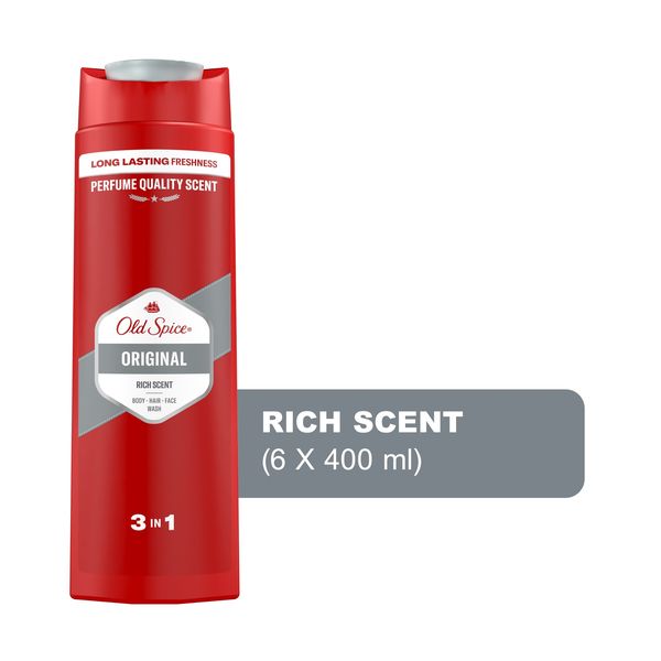 Old Spice 3-in-1 Hair &amp; Body Shower Gel Original - 6 x 400ml