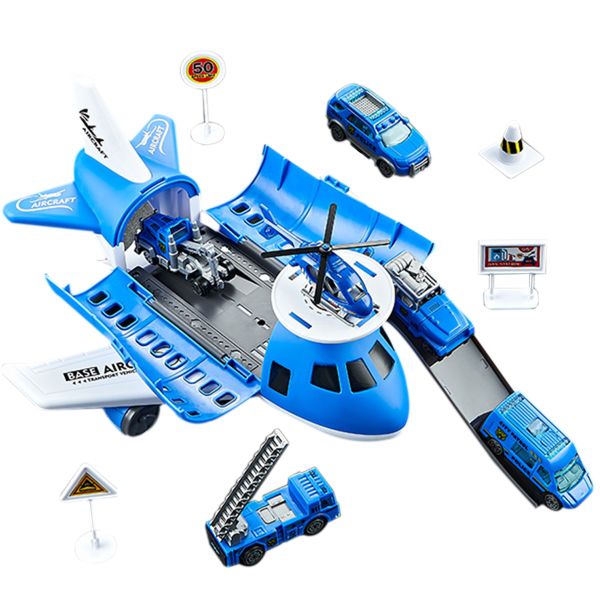 Toy Airplane Car Play Set with 3 Cars &amp; Mini Helicopter for Kids Boys Girls