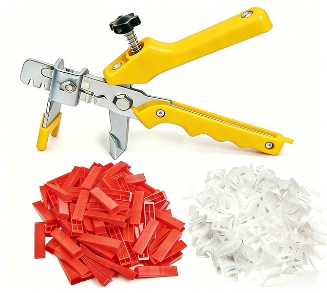 Tile Levelling System Kit | 3mm Clips, Wedges &amp; Plier Wall &amp; Floor Tiling