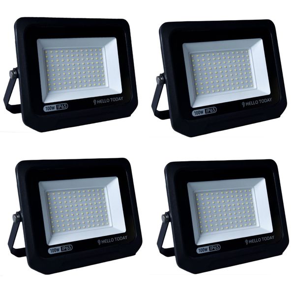 4 Pack - 100W Led Outdoor Flood Light Ip65 Water image
