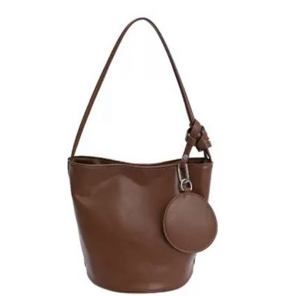 Simple Bucket Bag Niche Design Brown Women's Shoulder Bag