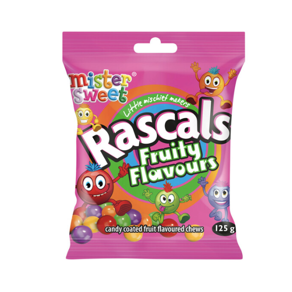 Mister Sweet Rascals Fruity Flavours Sweets 125g - 12-Pack