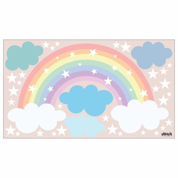 Rainbow and Stars Wall Stickers