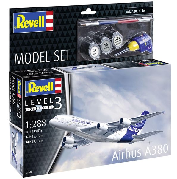 Revell 1/288 Airbus A380 Model Kit w/paints, Glue and Brush