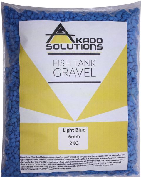 Akado Light Blue Gravel for Aquarium 2Kg - 6mm