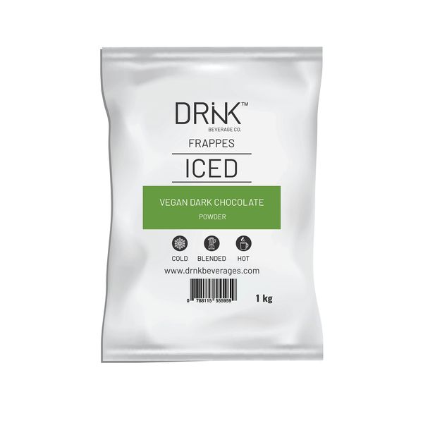 DRNK Vegan Dark Chocolate - 1kg- Rich Cocoa Flavor for Hot &amp; Cold Beverages