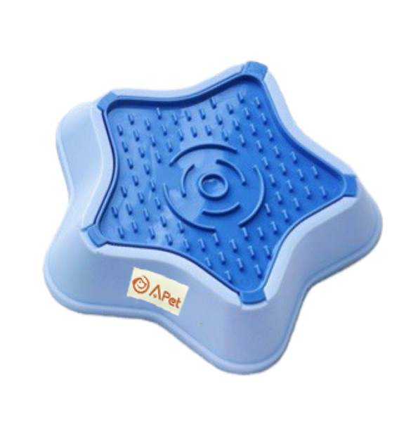 A-PET Pet Star Slow Feeder Bowl &amp; Lick Mat Combo - Small/ Medium Pets